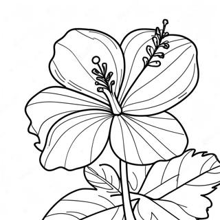 Tropical Hibiscus Coloring Page 7045-5735