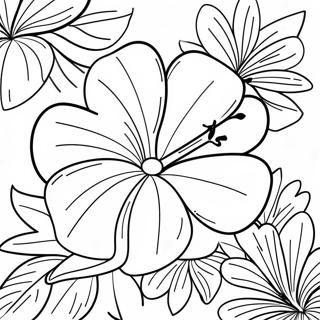 Tropical Hibiscus Coloring Page 7045-5736