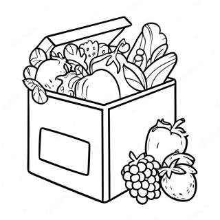 Colorful Food Donation Box Coloring Page 70474-58267