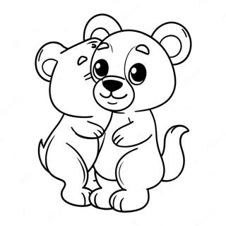 Cute Animal Hug Coloring Page 70484-58273