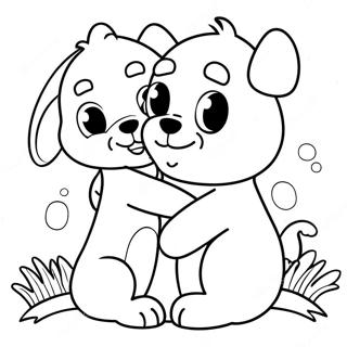 Cute Animal Hug Coloring Page 70484-58274