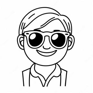 Funny Bitmoji With Sunglasses Coloring Page 70494-58281