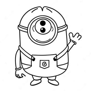 Funny Minion Kevin Coloring Page 70504-58294