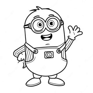 Funny Minion Kevin Coloring Page 70504-58296