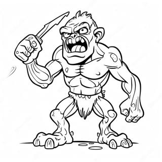 Gargantuar Zombie With Giant Club Coloring Page 70544-58320