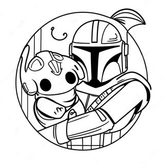 Mandalorian With Baby Yoda Coloring Page 70624-58384