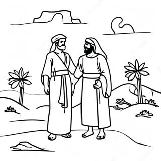 Abraham And Sarah In The Desert Coloring Page 70634-58393