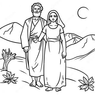 Abraham And Sarah In The Desert Coloring Page 70634-58395