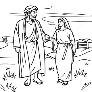 Abraham And Sarah In The Desert Coloring Page 70634-58396