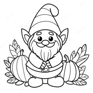 Thanksgiving Gnome Coloring Page 70643-58400