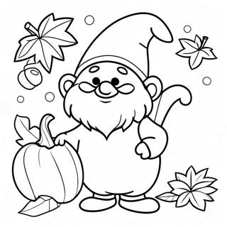 Festive Thanksgiving Gnome With Pumpkin Coloring Page 70644-58409