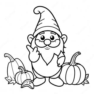 Festive Thanksgiving Gnome With Pumpkin Coloring Page 70644-58410