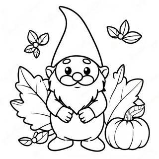 Festive Thanksgiving Gnome With Pumpkin Coloring Page 70644-58411