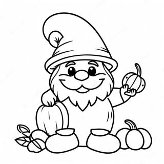 Festive Thanksgiving Gnome With Pumpkin Coloring Page 70644-58412