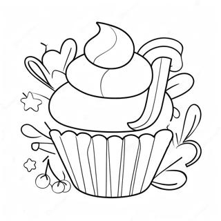 Delicious Cupcake Baking Coloring Page 7065-5752