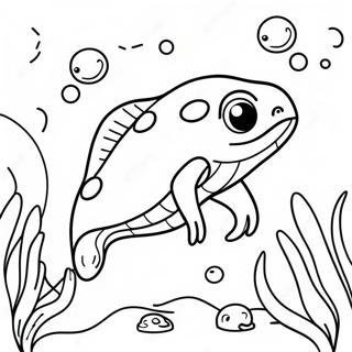 Cute Tadpole Swimming Coloring Page 70704-58465