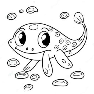 Cute Tadpole Swimming Coloring Page 70704-58466