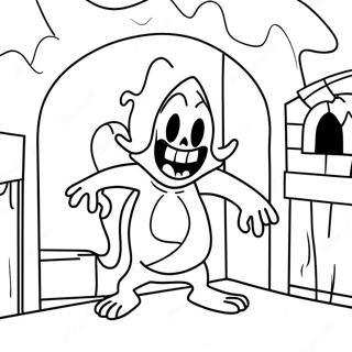 Scary Larry In A Haunted House Coloring Page 70734-58470