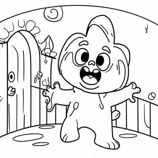 Scary Larry In A Haunted House Coloring Page 70734-58471