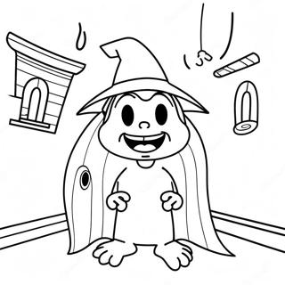 Scary Larry In A Haunted House Coloring Page 70734-58472