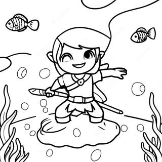 Link In The Ocean Coloring Page 70764-58495