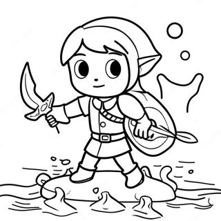 Link In The Ocean Coloring Page 70764-58496