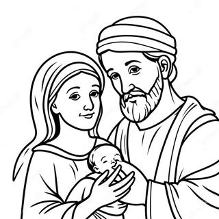 Mary And Joseph With Baby Jesus Coloring Page 70784-58513