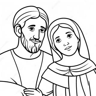 Mary And Joseph With Baby Jesus Coloring Page 70784-58514