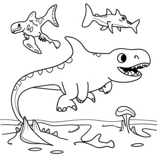 Dinosaur Shark Coloring Pages