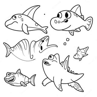 Dinosaur Shark Coloring Page 70813-58542