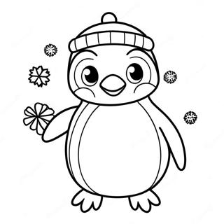 Christmas Penguin Coloring Pages