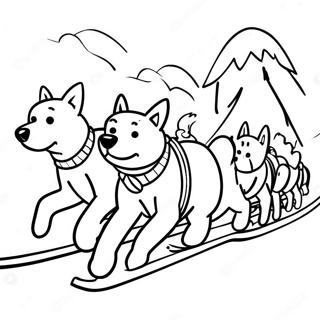 Dog Sled Team Racing Through Snow Coloring Page 70843-58563