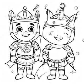 Mike The Knight With Sparkling Armor Coloring Page 70854-58568