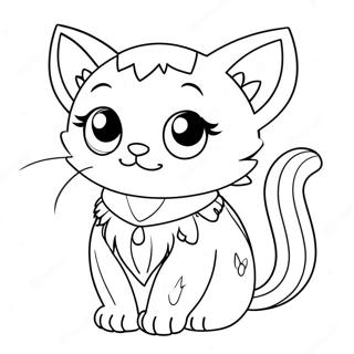 Cute Pastel Goth Cat Coloring Page 7085-5765