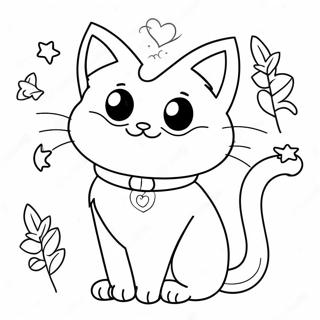 Cute Pastel Goth Cat Coloring Page 7085-5766