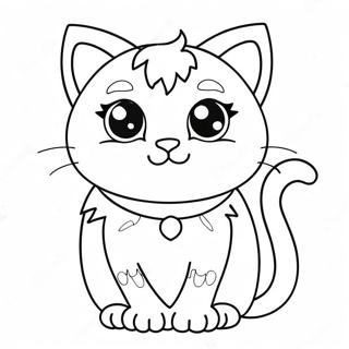 Cute Pastel Goth Cat Coloring Page 7085-5767