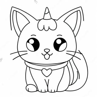 Cute Pastel Goth Cat Coloring Page 7085-5768