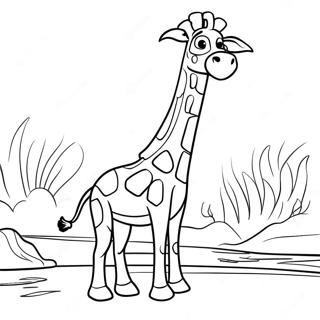 Melman The Giraffe In Action Coloring Page 70864-58574