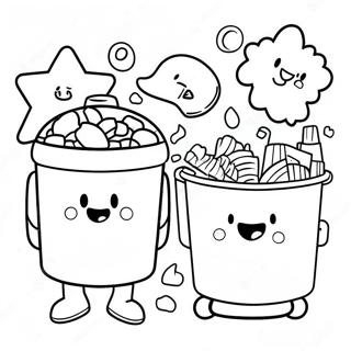 Silly Garbage Pail Characters Coloring Page 70874-58589