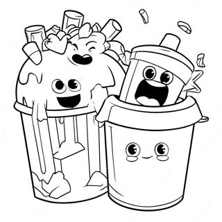 Silly Garbage Pail Characters Coloring Page 70874-58590