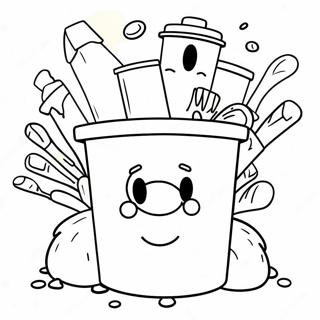 Silly Garbage Pail Characters Coloring Page 70874-58591