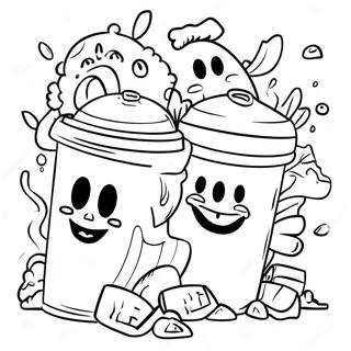 Silly Garbage Pail Characters Coloring Page 70874-58592