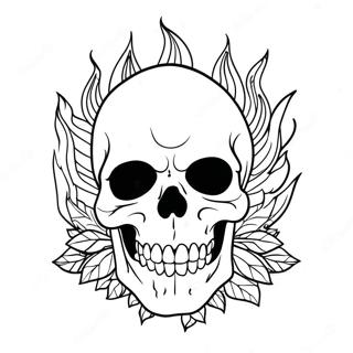 Flaming Skull Coloring Page 70883-58588