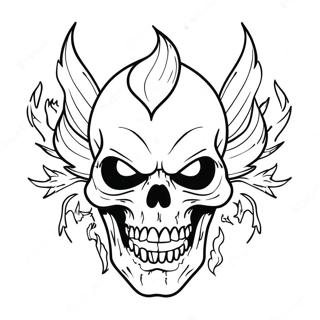 Angry Flaming Skull Coloring Page 70884-58593