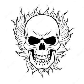 Angry Flaming Skull Coloring Page 70884-58594