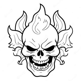 Angry Flaming Skull Coloring Page 70884-58595