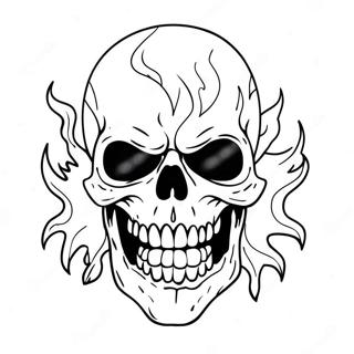 Angry Flaming Skull Coloring Page 70884-58596