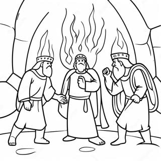 Fiery Furnace Scene Coloring Page 70894-58601