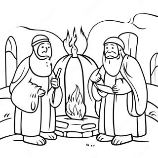 Fiery Furnace Scene Coloring Page 70894-58603