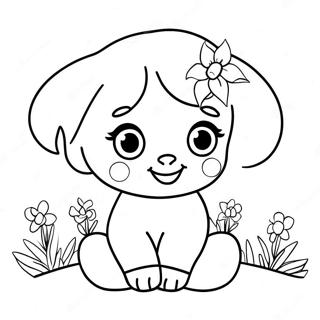 Cute Layla With Flowers Coloring Page 70924-58626